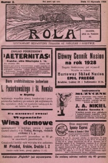 Rola : ilustrowany bezpartyjny tygodnik ku pouczeniu i rozrywce. 1928, nr 3