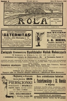 Rola : ilustrowany bezpartyjny tygodnik ku pouczeniu i rozrywce. 1928, nr 4