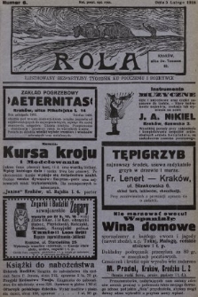 Rola : ilustrowany bezpartyjny tygodnik ku pouczeniu i rozrywce. 1928, nr 6