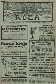 Rola : ilustrowany bezpartyjny tygodnik ku pouczeniu i rozrywce. 1928, nr 8