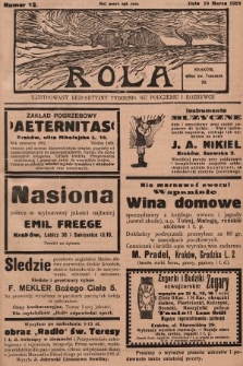 Rola : ilustrowany bezpartyjny tygodnik ku pouczeniu i rozrywce. 1928, nr 12
