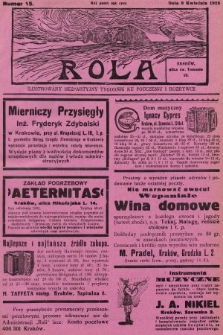 Rola : ilustrowany bezpartyjny tygodnik ku pouczeniu i rozrywce. 1928, nr 15