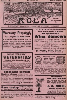 Rola : ilustrowany bezpartyjny tygodnik ku pouczeniu i rozrywce. 1928, nr 17