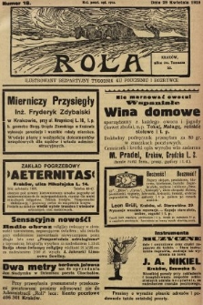 Rola : ilustrowany bezpartyjny tygodnik ku pouczeniu i rozrywce. 1928, nr 18