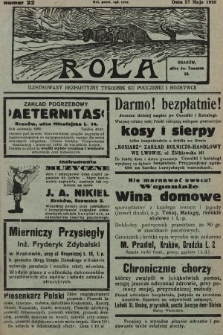 Rola : ilustrowany bezpartyjny tygodnik ku pouczeniu i rozrywce. 1928, nr 22