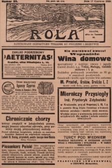 Rola : ilustrowany bezpartyjny tygodnik ku pouczeniu i rozrywce. 1928, nr 25