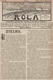 Rola : ilustrowany bezpartyjny tygodnik ku pouczeniu i rozrywce. 1928, nr 33