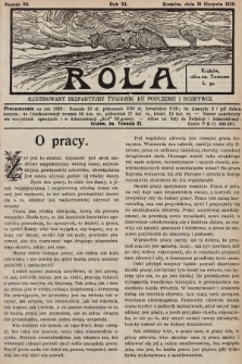 Rola : ilustrowany bezpartyjny tygodnik ku pouczeniu i rozrywce. 1928, nr 34