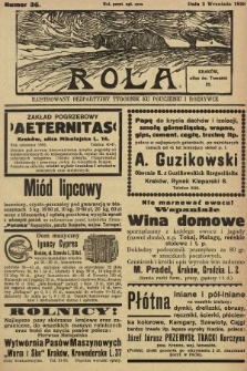 Rola : ilustrowany bezpartyjny tygodnik ku pouczeniu i rozrywce. 1928, nr 36