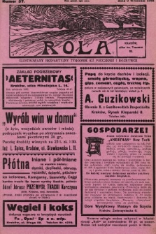 Rola : ilustrowany bezpartyjny tygodnik ku pouczeniu i rozrywce. 1928, nr 37