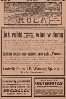 Rola : ilustrowany bezpartyjny tygodnik ku pouczeniu i rozrywce. 1928, nr 41