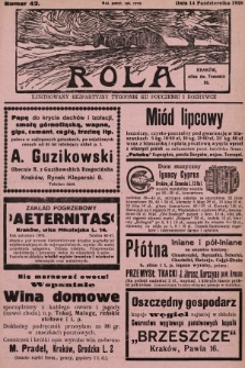 Rola : ilustrowany bezpartyjny tygodnik ku pouczeniu i rozrywce. 1928, nr 42