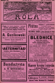 Rola : ilustrowany bezpartyjny tygodnik ku pouczeniu i rozrywce. 1928, nr 47
