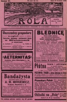Rola : ilustrowany bezpartyjny tygodnik ku pouczeniu i rozrywce. 1928, nr 51