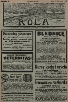 Rola : ilustrowany bezpartyjny tygodnik ku pouczeniu i rozrywce. 1929, nr 3