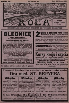 Rola : ilustrowany bezpartyjny tygodnik ku pouczeniu i rozrywce. 1929, nr 12