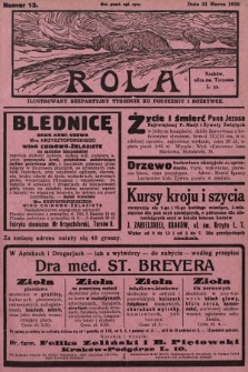 Rola : ilustrowany bezpartyjny tygodnik ku pouczeniu i rozrywce. 1929, nr 13