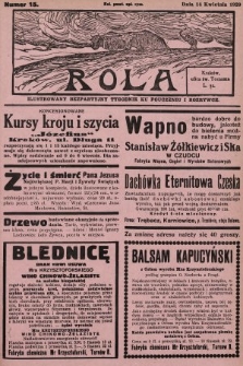 Rola : ilustrowany bezpartyjny tygodnik ku pouczeniu i rozrywce. 1929, nr 15