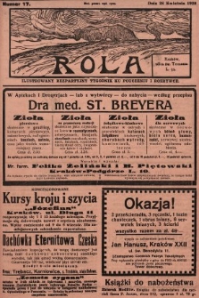 Rola : ilustrowany bezpartyjny tygodnik ku pouczeniu i rozrywce. 1929, nr 17