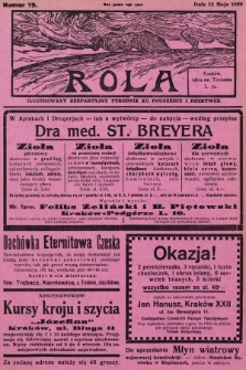 Rola : ilustrowany bezpartyjny tygodnik ku pouczeniu i rozrywce. 1929, nr 19