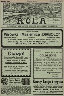 Rola : ilustrowany bezpartyjny tygodnik ku pouczeniu i rozrywce. 1929, nr 20