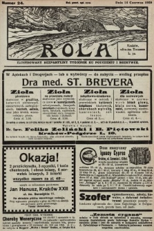 Rola : ilustrowany bezpartyjny tygodnik ku pouczeniu i rozrywce. 1929, nr 24