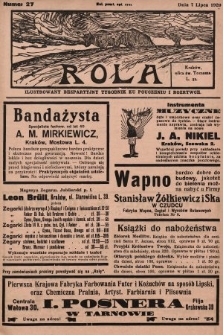 Rola : ilustrowany bezpartyjny tygodnik ku pouczeniu i rozrywce. 1929, nr 27