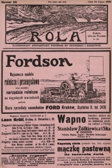 Rola : ilustrowany bezpartyjny tygodnik ku pouczeniu i rozrywce. 1929, nr 29