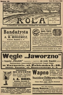 Rola : ilustrowany bezpartyjny tygodnik ku pouczeniu i rozrywce. 1929, nr 30