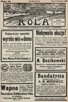 Rola : ilustrowany bezpartyjny tygodnik ku pouczeniu i rozrywce. 1929, nr 32