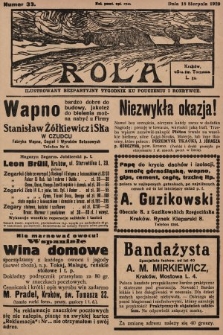 Rola : ilustrowany bezpartyjny tygodnik ku pouczeniu i rozrywce. 1929, nr 33