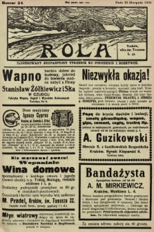Rola : ilustrowany bezpartyjny tygodnik ku pouczeniu i rozrywce. 1929, nr 34
