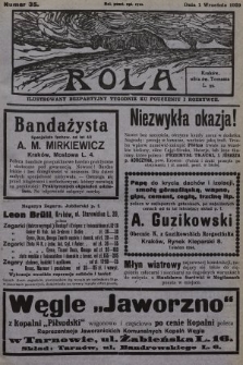 Rola : ilustrowany bezpartyjny tygodnik ku pouczeniu i rozrywce. 1929, nr 35