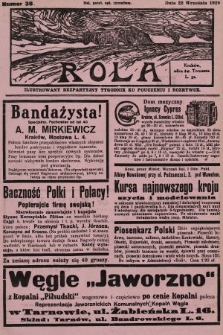 Rola : ilustrowany bezpartyjny tygodnik ku pouczeniu i rozrywce. 1929, nr 38