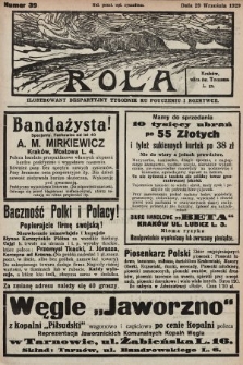 Rola : ilustrowany bezpartyjny tygodnik ku pouczeniu i rozrywce. 1929, nr 39