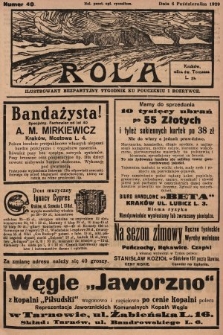 Rola : ilustrowany bezpartyjny tygodnik ku pouczeniu i rozrywce. 1929, nr 40