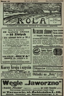 Rola : ilustrowany bezpartyjny tygodnik ku pouczeniu i rozrywce. 1929, nr 42