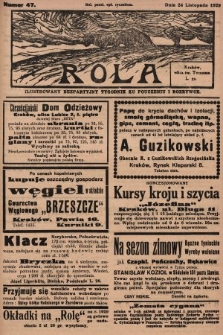 Rola : ilustrowany bezpartyjny tygodnik ku pouczeniu i rozrywce. 1929, nr 47