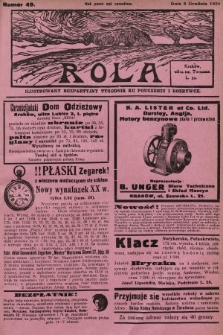 Rola : ilustrowany bezpartyjny tygodnik ku pouczeniu i rozrywce. 1929, nr 49