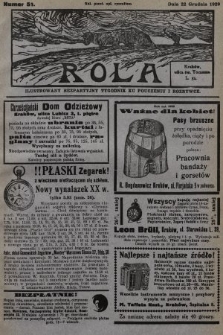 Rola : ilustrowany bezpartyjny tygodnik ku pouczeniu i rozrywce. 1929, nr 51