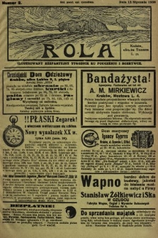 Rola : ilustrowany bezpartyjny tygodnik ku pouczeniu i rozrywce. 1930, nr 2