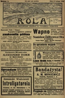 Rola : ilustrowany bezpartyjny tygodnik ku pouczeniu i rozrywce. 1930, nr 7