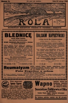 Rola : ilustrowany bezpartyjny tygodnik ku pouczeniu i rozrywce. 1930, nr 8