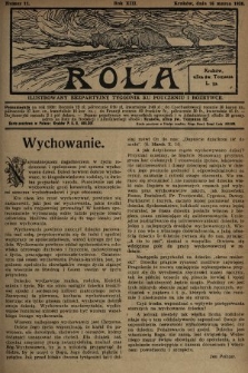 Rola : ilustrowany bezpartyjny tygodnik ku pouczeniu i rozrywce. 1930, nr 11