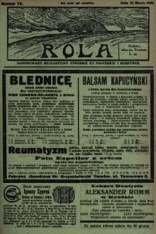 Rola : ilustrowany bezpartyjny tygodnik ku pouczeniu i rozrywce. 1930, nr 12