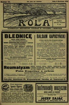 Rola : ilustrowany bezpartyjny tygodnik ku pouczeniu i rozrywce. 1930, nr 14