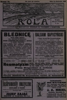 Rola : ilustrowany bezpartyjny tygodnik ku pouczeniu i rozrywce. 1930, nr 15