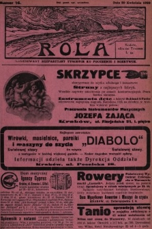 Rola : ilustrowany bezpartyjny tygodnik ku pouczeniu i rozrywce. 1930, nr 16