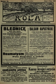 Rola : ilustrowany bezpartyjny tygodnik ku pouczeniu i rozrywce. 1930, nr 19