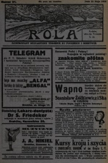 Rola : ilustrowany bezpartyjny tygodnik ku pouczeniu i rozrywce. 1930, nr 21